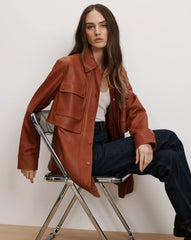Liora Leather Utility Dickey Coat