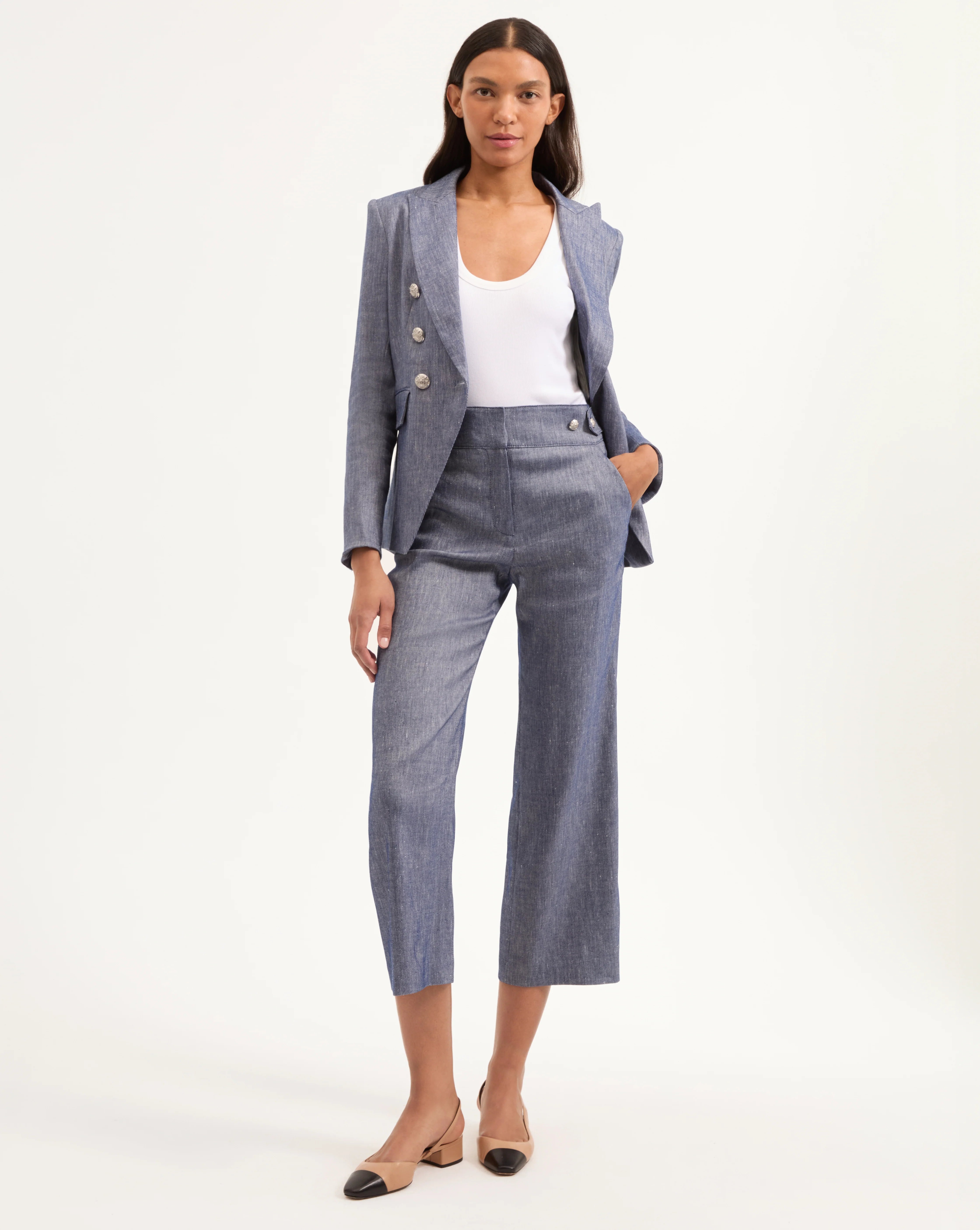 Aubrie Cropped Wide-Leg Pant