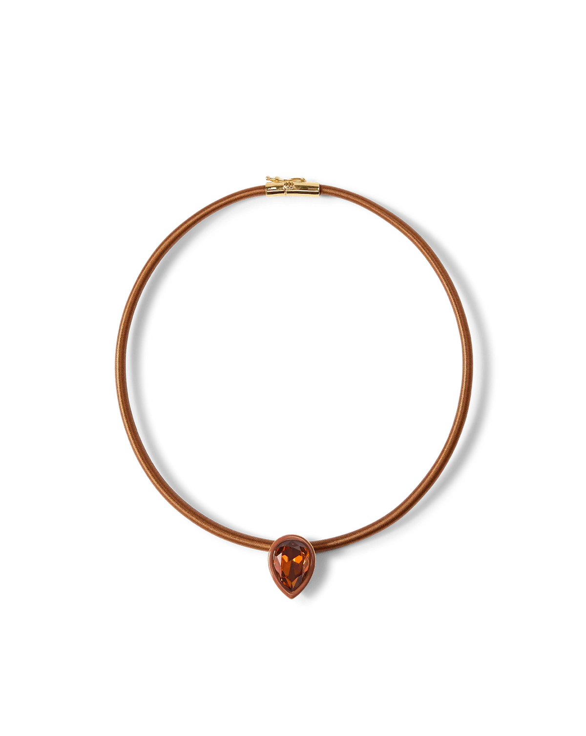 Brown Cord Pendant Necklace
