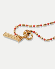 Long Enamel Bead Chain Necklace