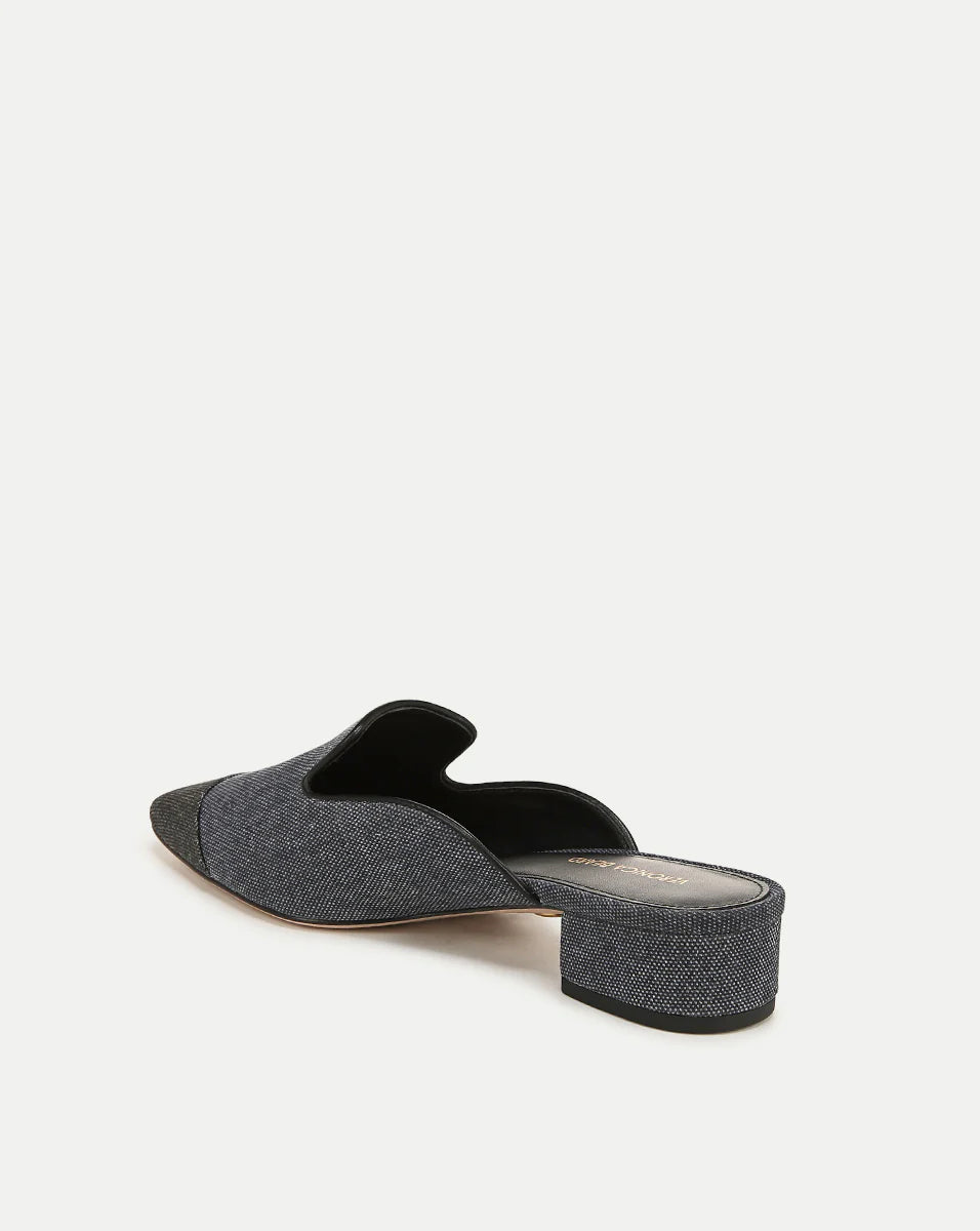 Cecile Denim Cap-Toe Mule