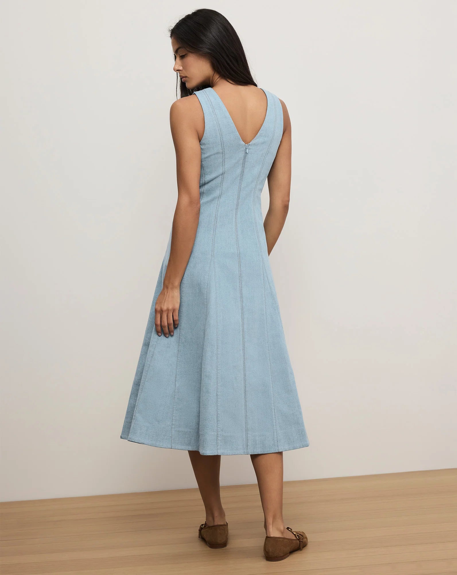 Lou Pleated Midi Dress
