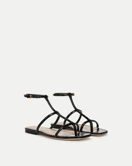 Marbella Lizard-Embossed Sandal
