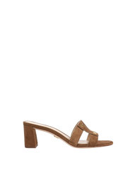 Via Suede Mid-Heel Sandal