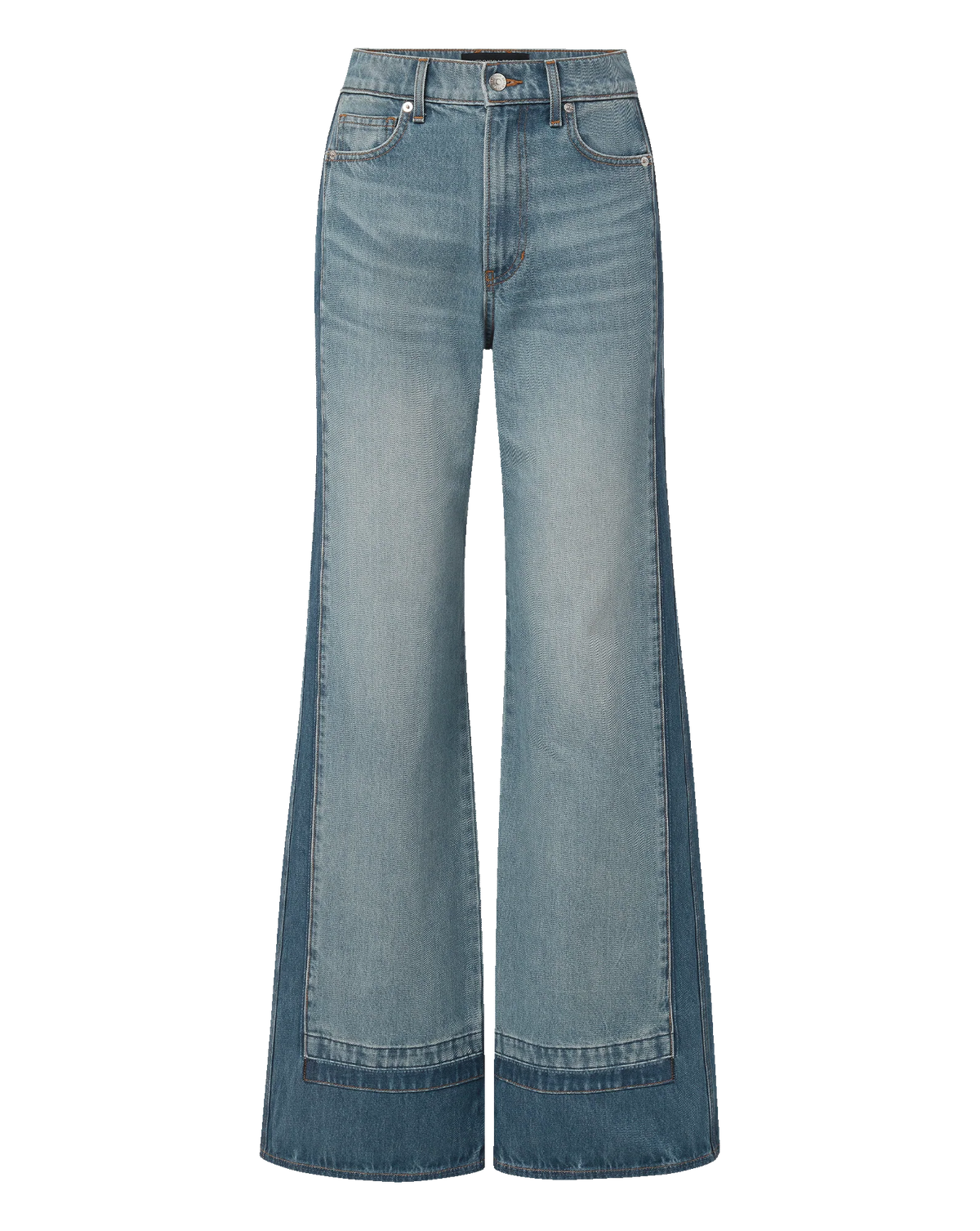 Taylor Color-Block Wide-Leg Jean