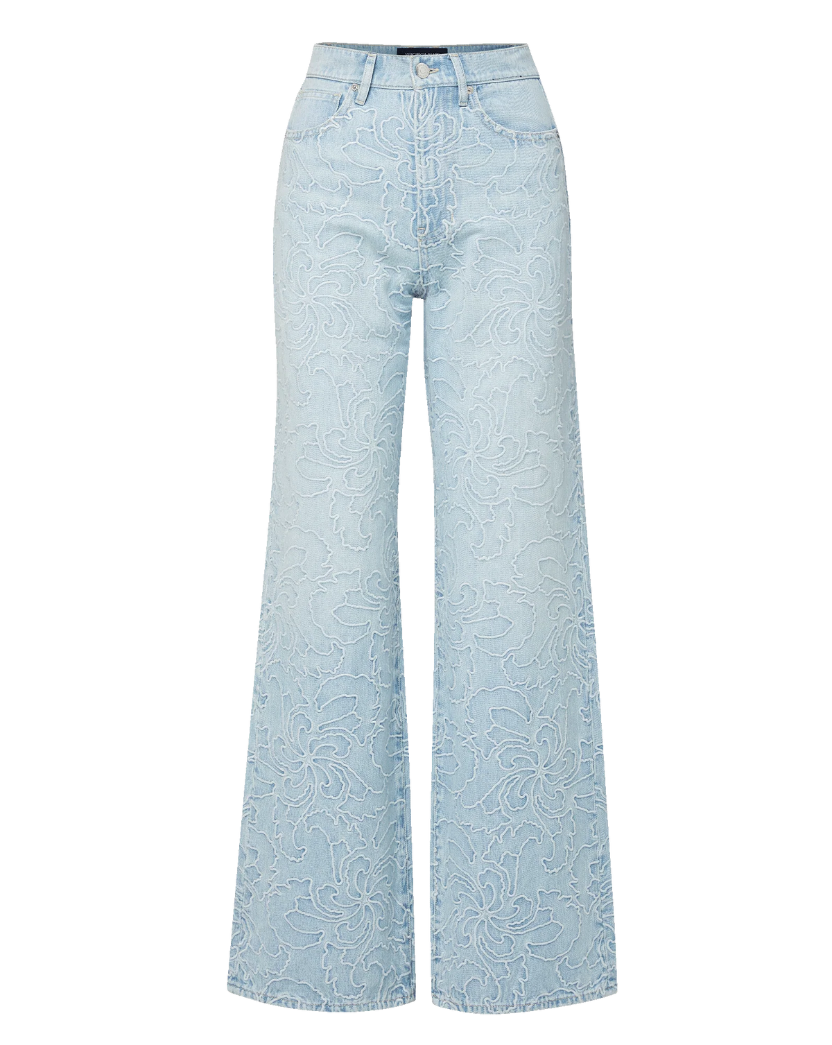 Taylor Embroidered Wide-Leg Jean
