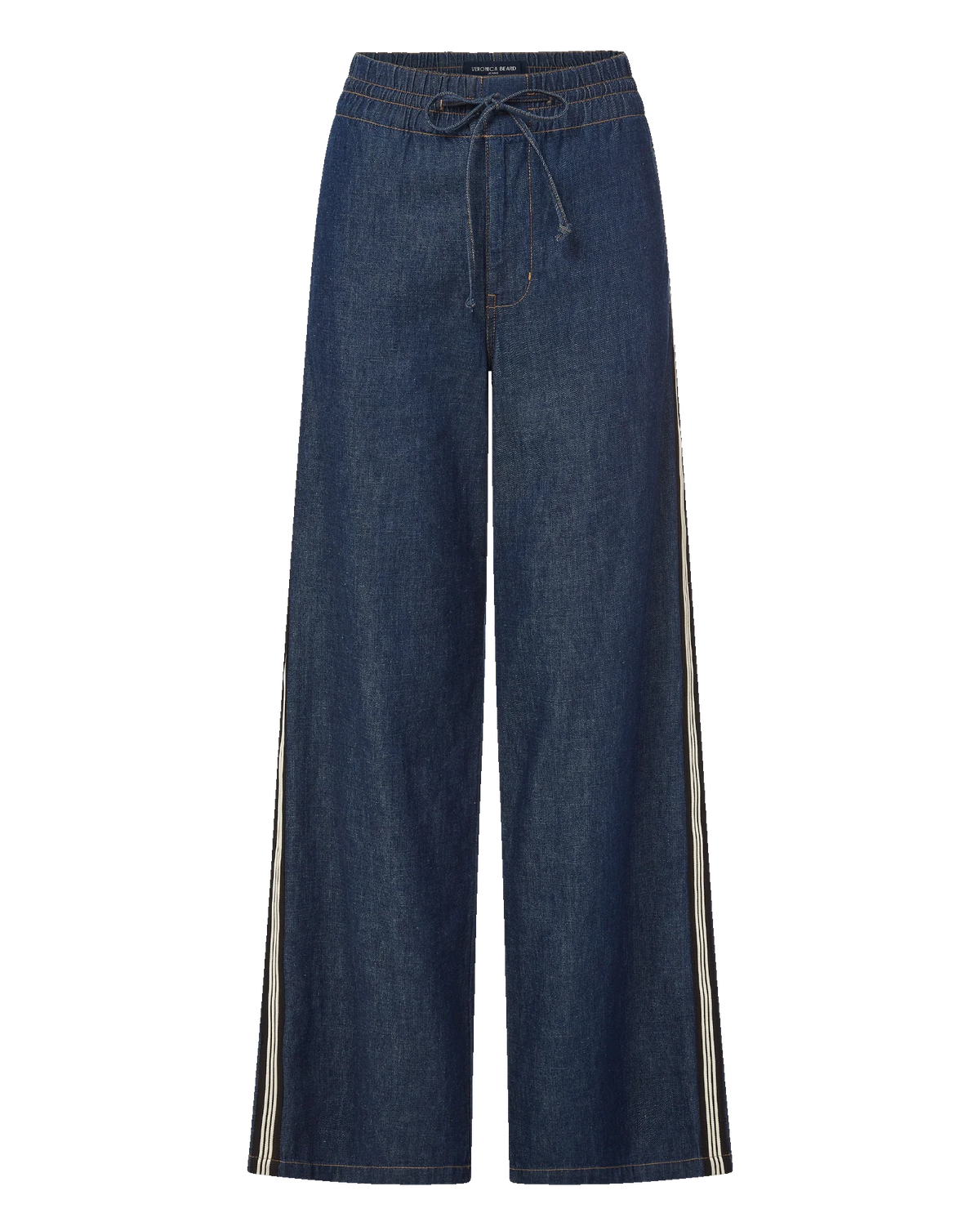 Taylor Track-Stripe Wide-Leg Jean