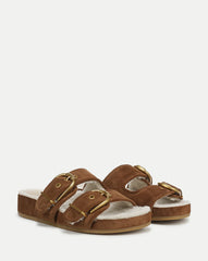 Prue Shearling Buckle Sandal