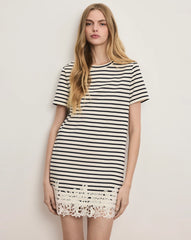 Rhue Striped Lace Mini Dress
