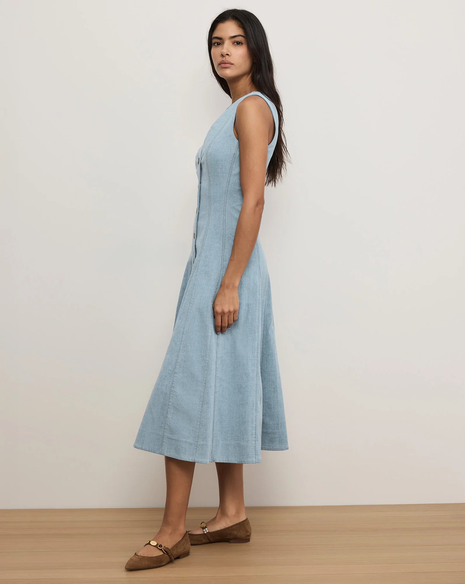 Lou Pleated Midi Dress