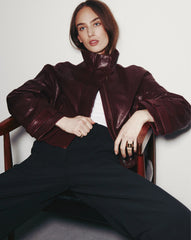 Bateman Cropped Leather Jacket