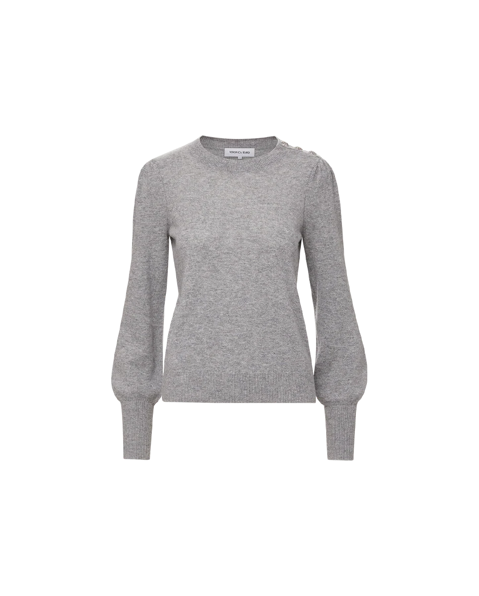 Nelia Cashmere Pullover | Button Accent