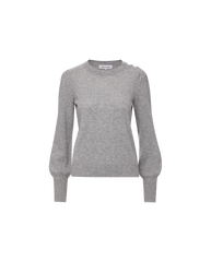 Nelia Cashmere Pullover | Button Accent