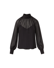 Alyssa Silk Turtleneck Blouse