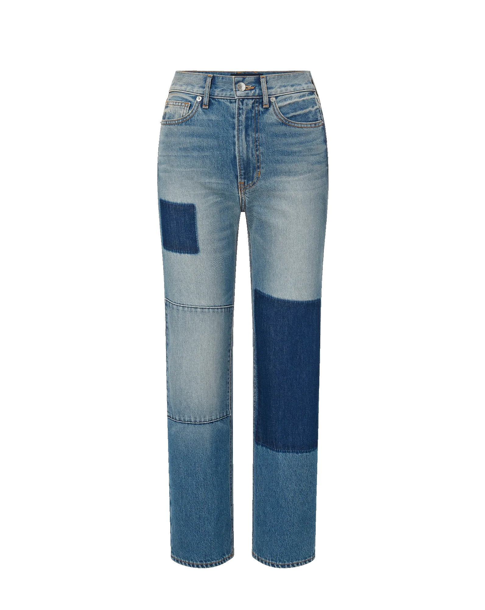 Dylan Patchwork Straight-Leg Jean