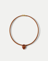Brown Cord Pendant Necklace