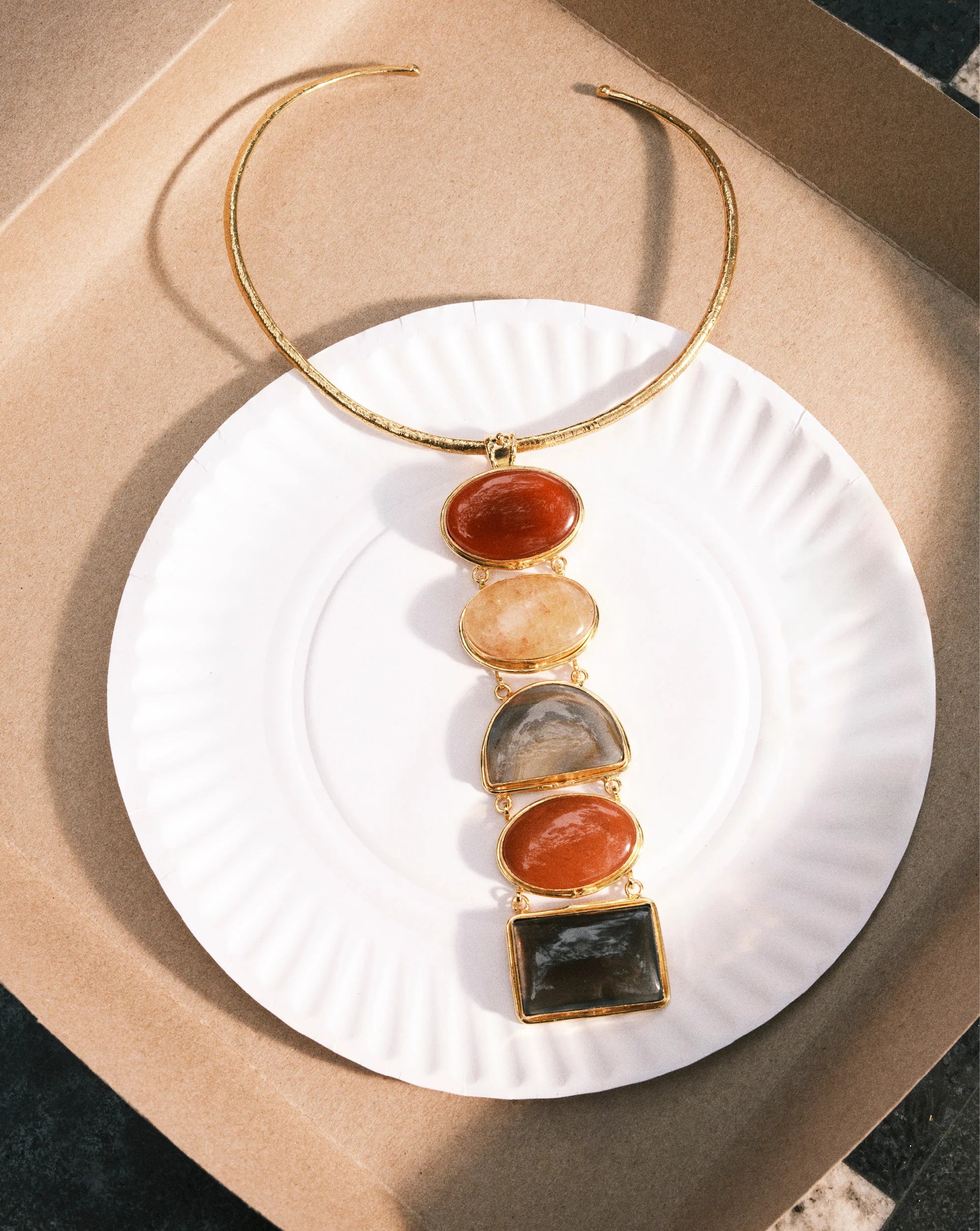 Torque Semi-Precious Stone Necklace