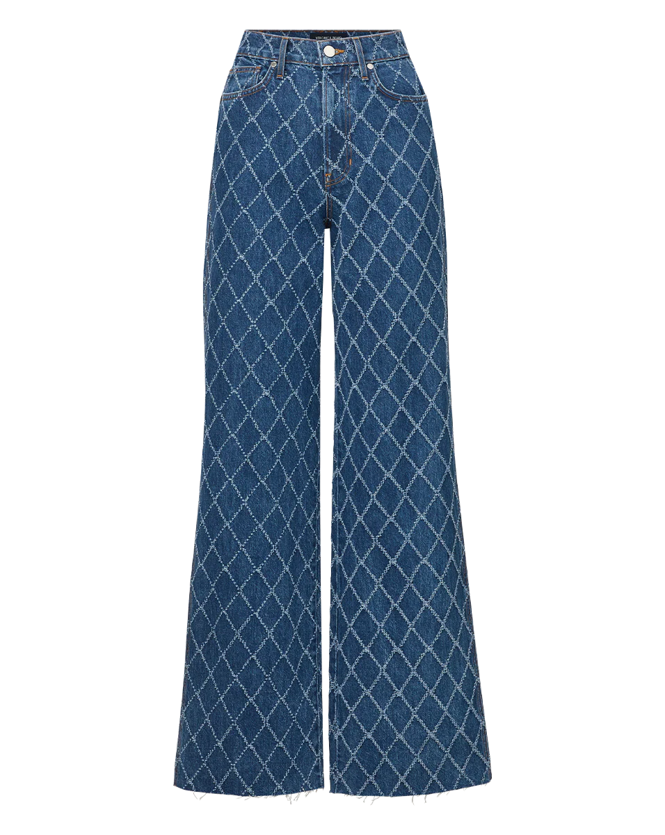 Taylor Diamond Printed Wide-Leg Jean