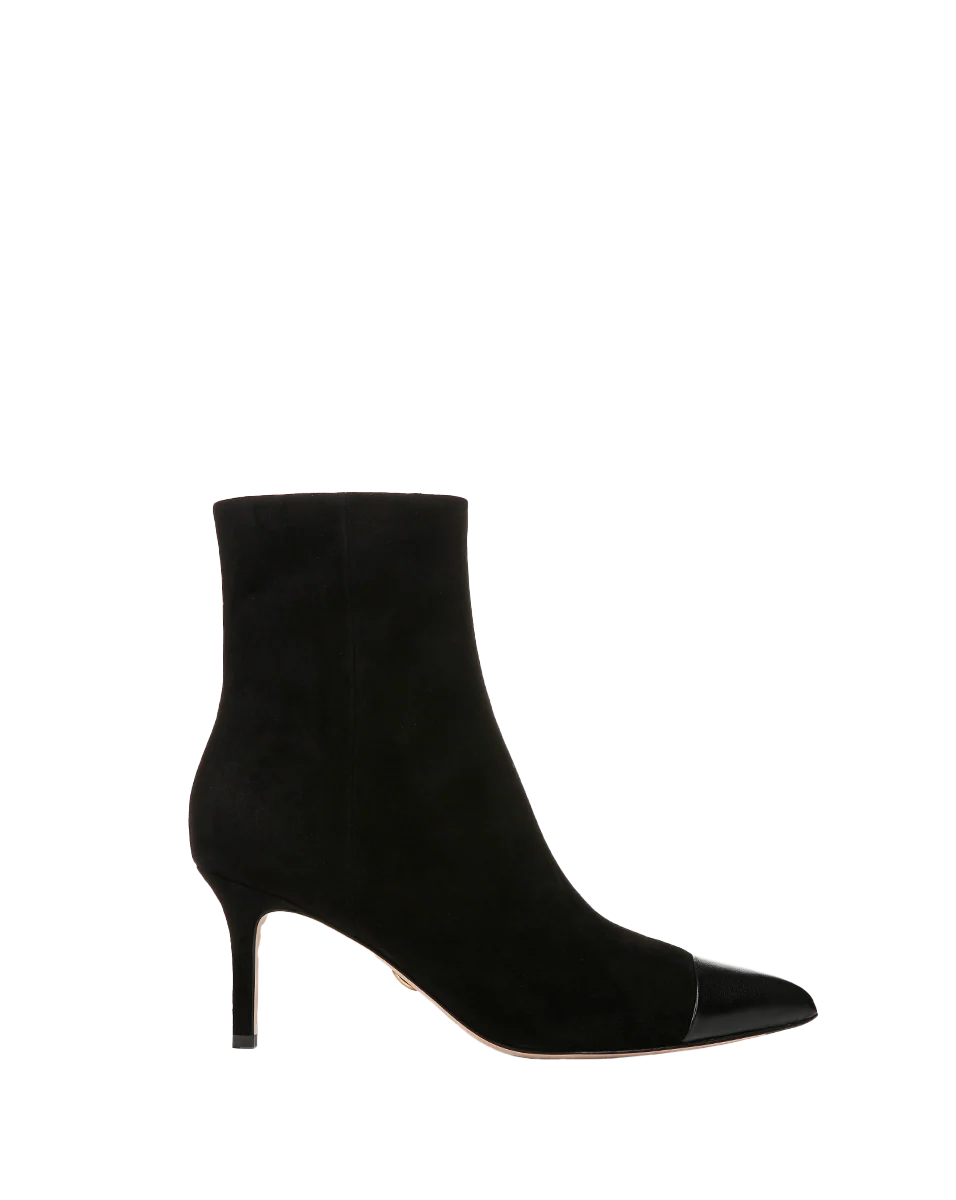 Lisa Cap-Toe Mid-Heel Bootie