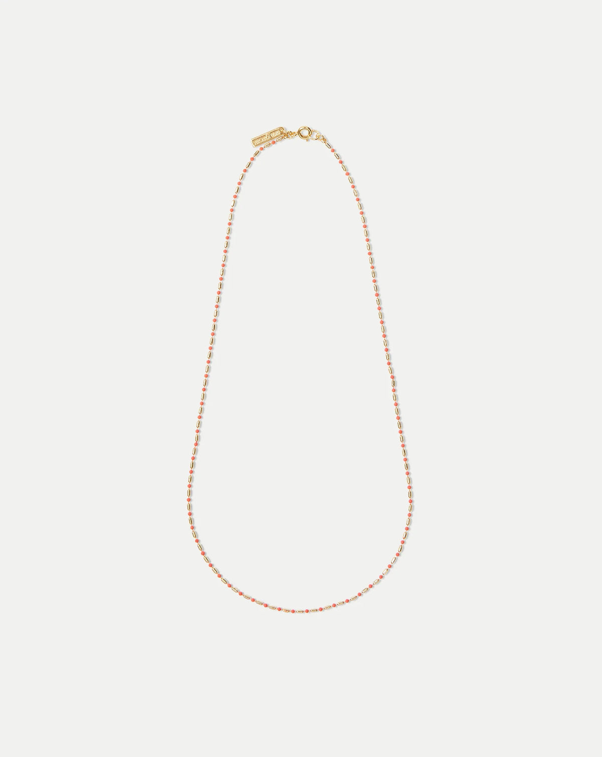 Long Enamel Bead Chain Necklace