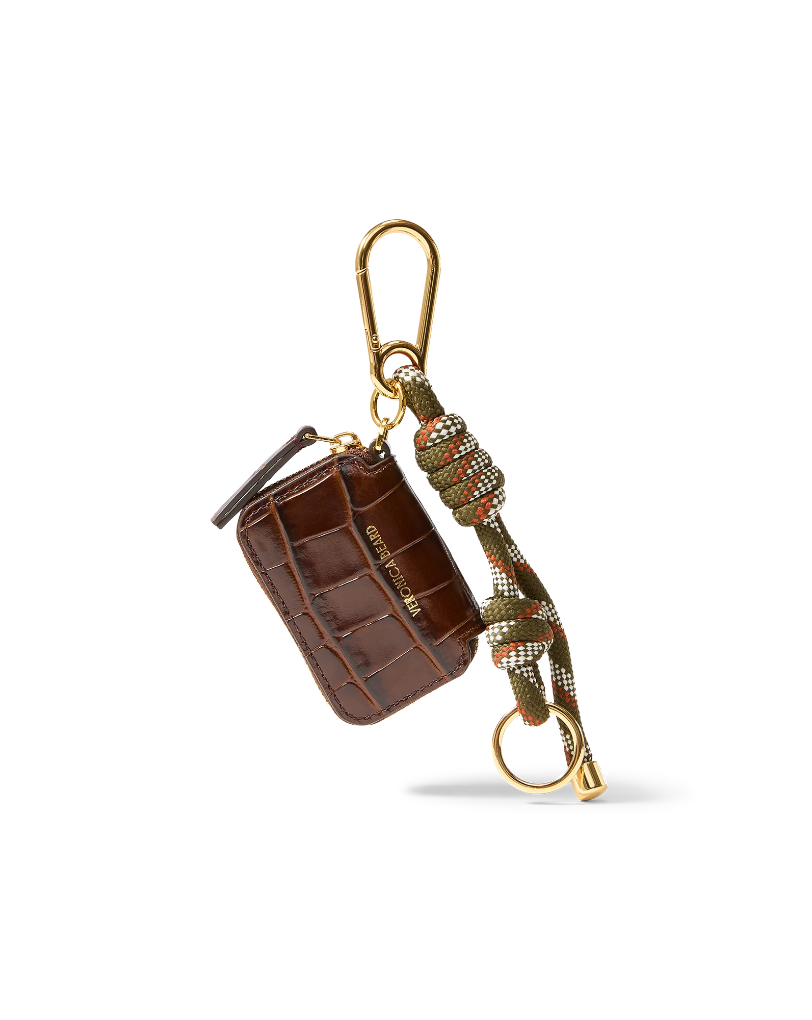 Croc-Embossed Zip Pouch Bag Charm