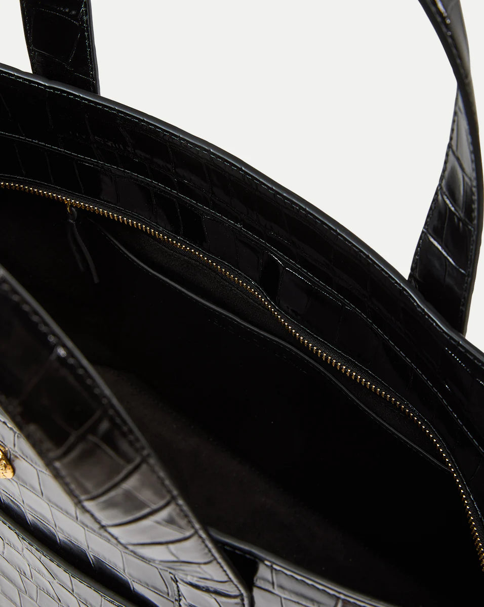Veronica Beard Croc-Embossed Grand Goody Bag