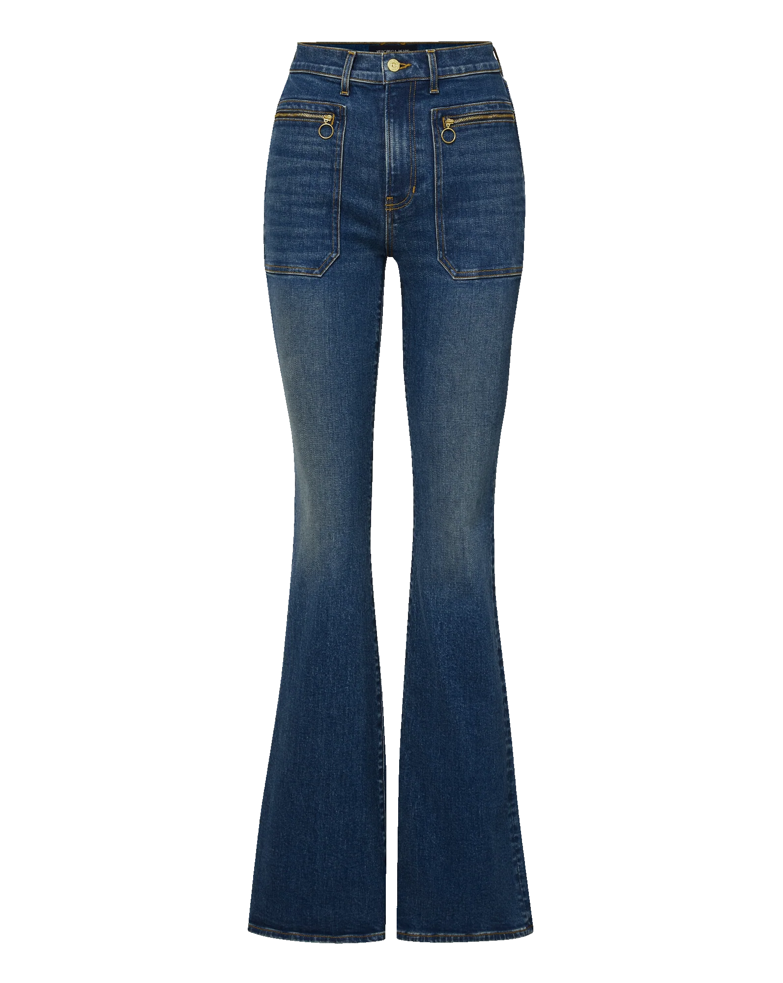 Beverly Patch-Pocket Skinny-Flare Jean