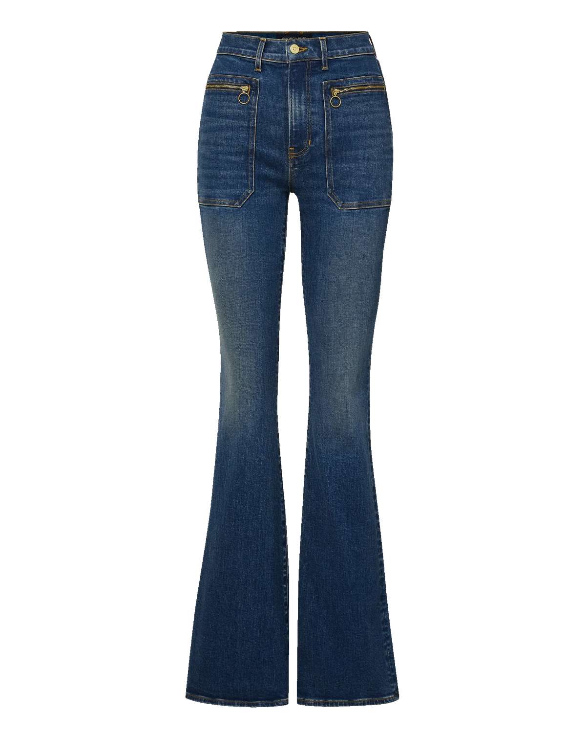 Beverly Patch-Pocket Skinny-Flare Jean