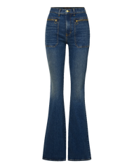Beverly Patch-Pocket Skinny-Flare Jean