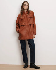 Liora Leather Utility Dickey Coat