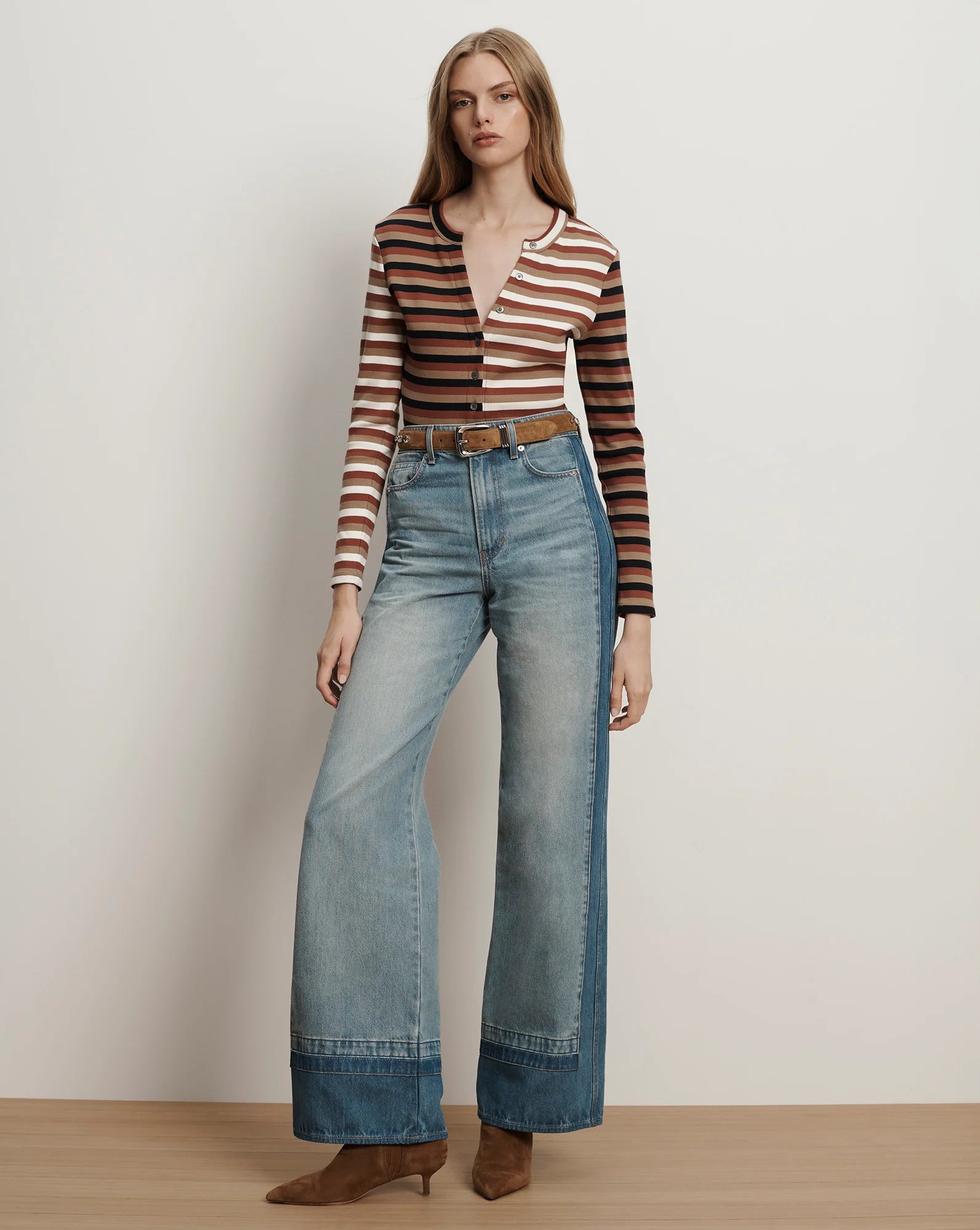 Dilia Striped Button-Down T-Shirt