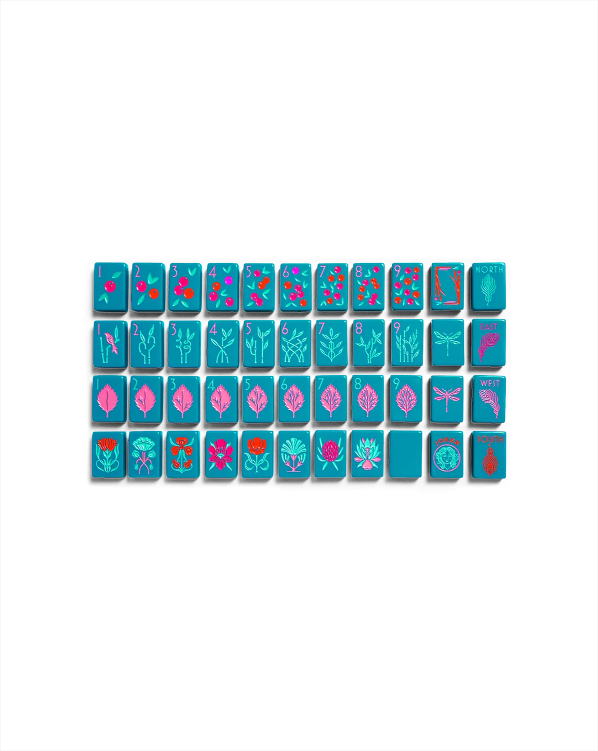 Botanical Mahjong Tile Set