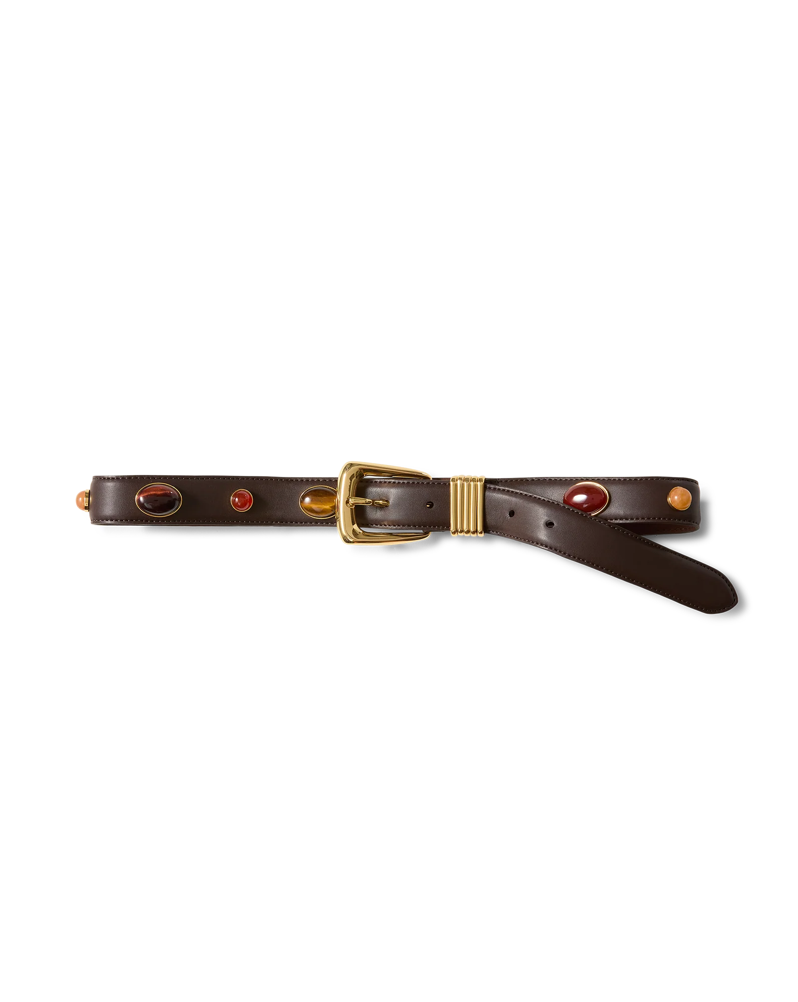 Arch Embellished Leather Belt