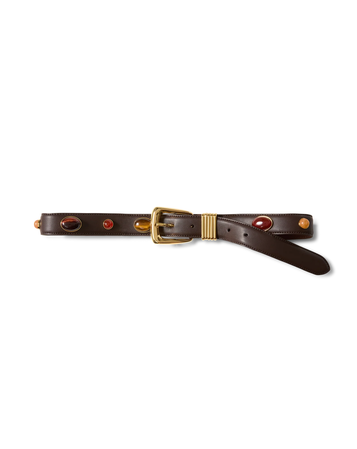 Arch Embellished Leather Belt