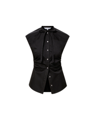 Joon Tie-Neck Button-Down Blouse