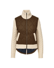 Patra Knit-Sleeve Quilted Jacket