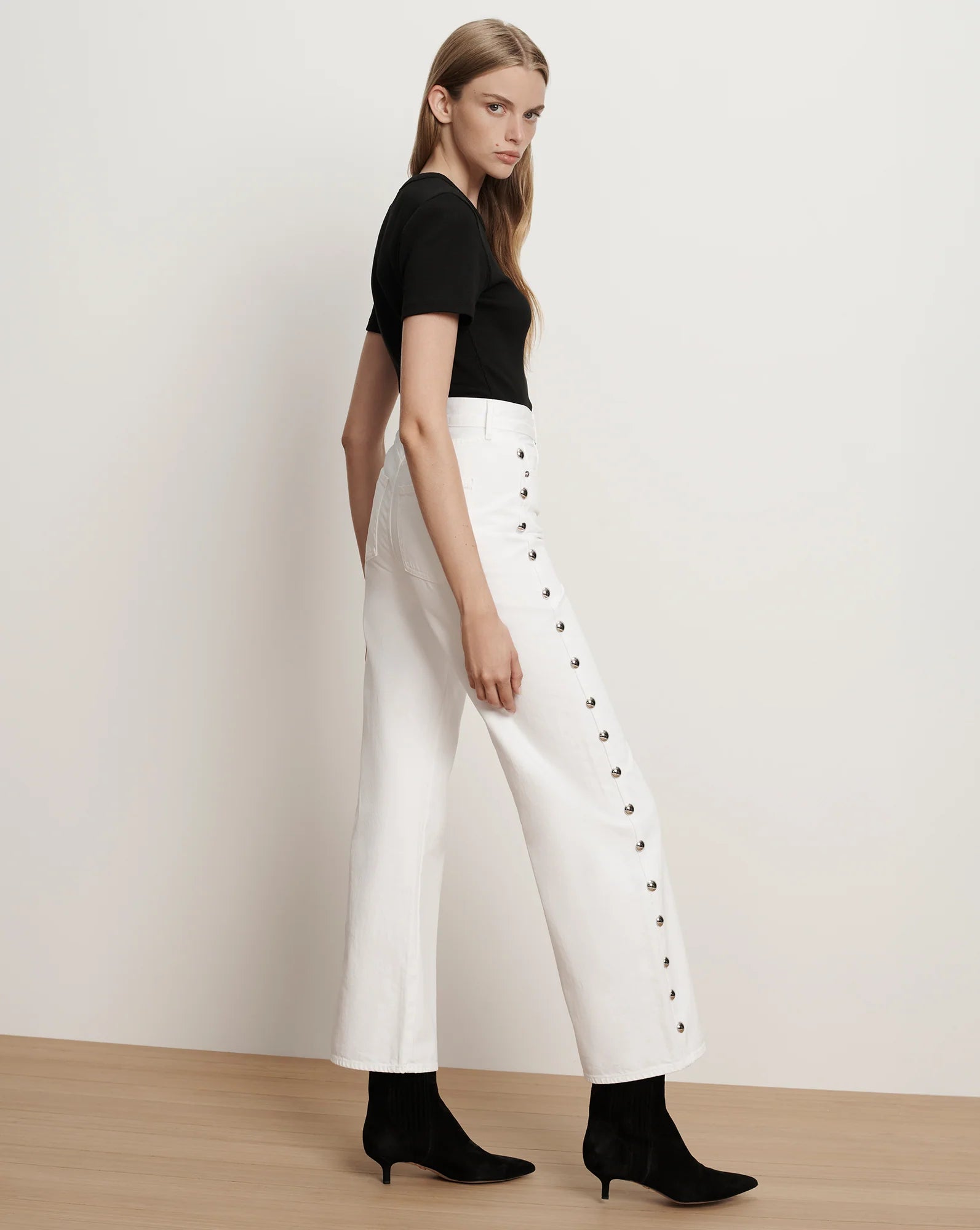 Taylor Studded Wide-Leg Jean