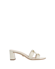 Via Croc-Embossed Mid-Heel Sandal