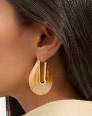 Resin Drop Hoop Earrings
