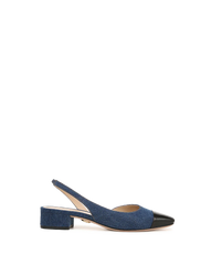 Cecile Denim Cap-Toe Slingback