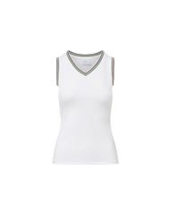 Spin Striped-Trim Tank Top