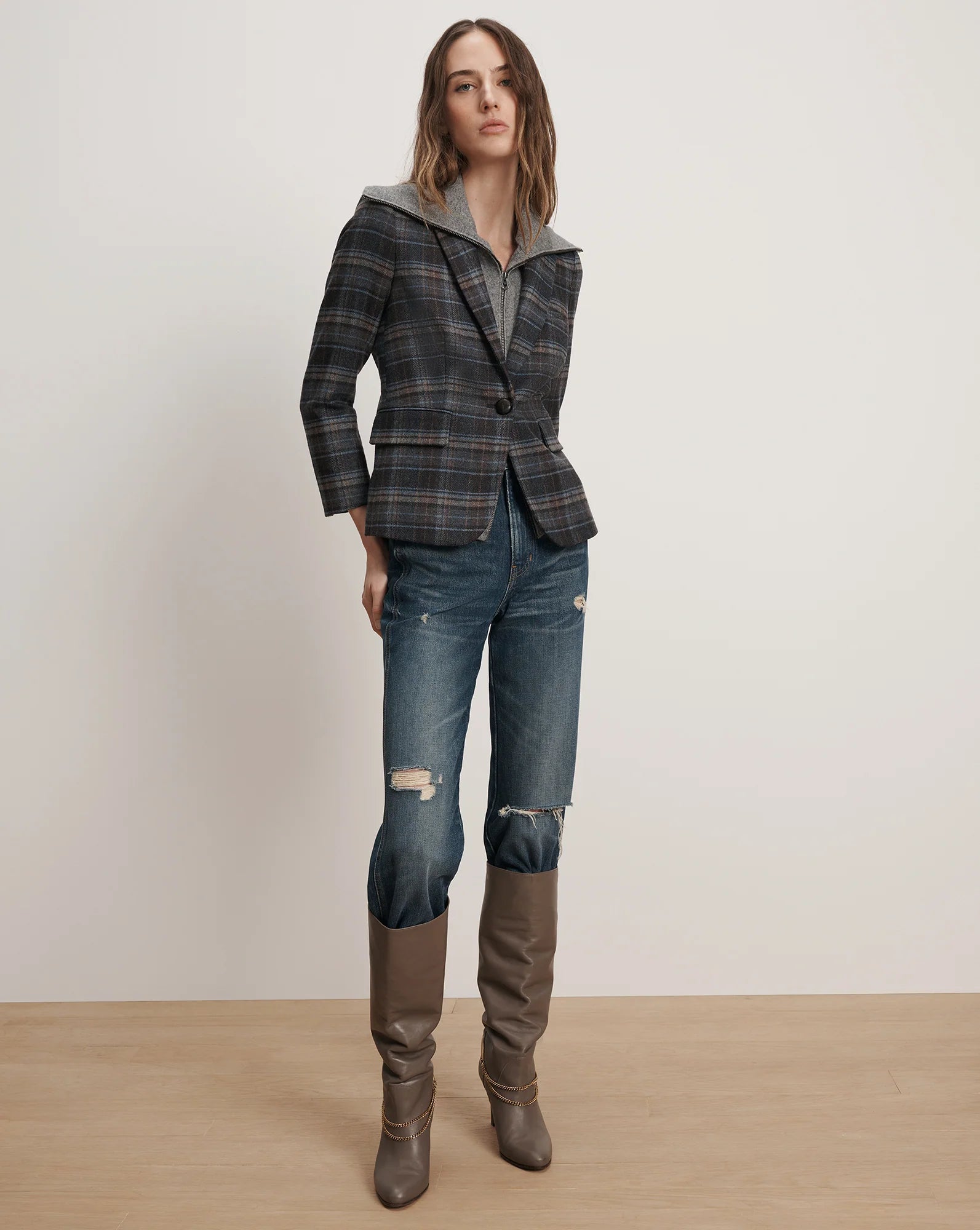 Schoolboy Plaid Dickey Jacket
