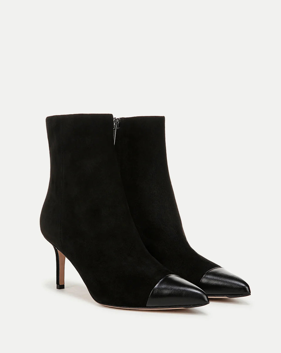 Lisa Cap-Toe Mid-Heel Bootie
