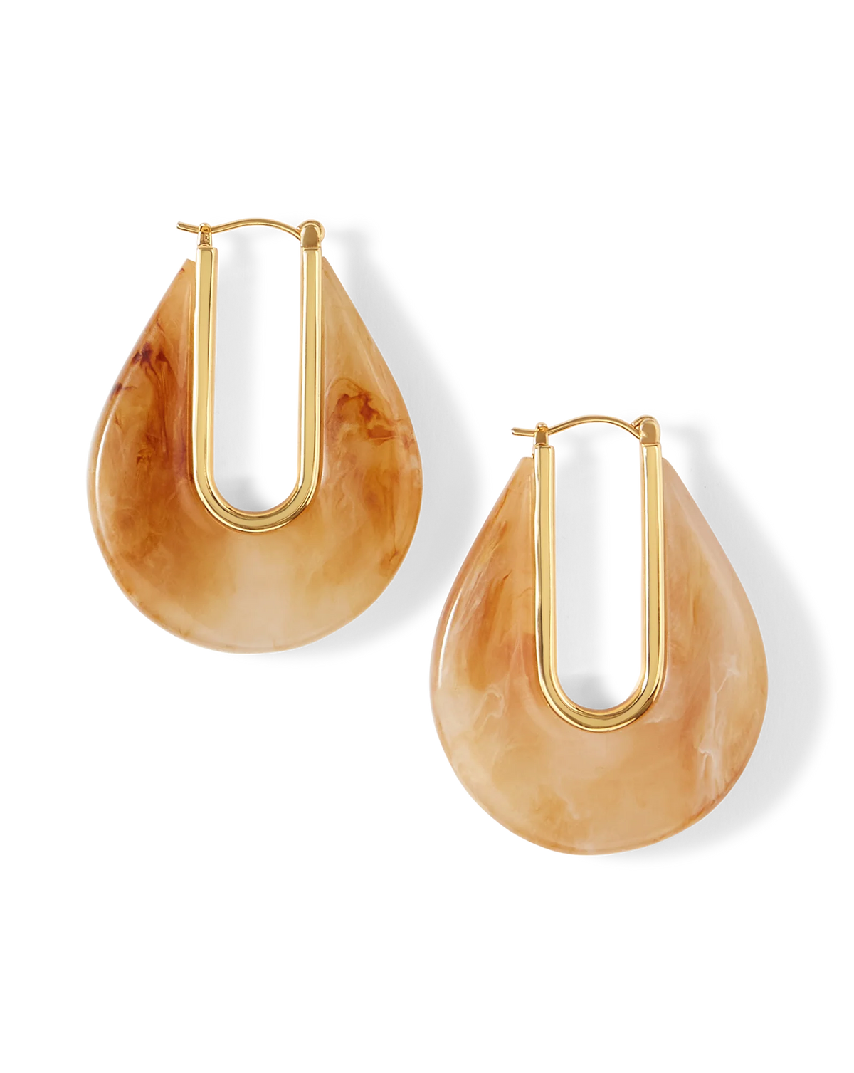 Resin Drop Hoop Earrings