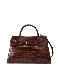 Large Veronica Beard Croc-Embossed Dash Bag