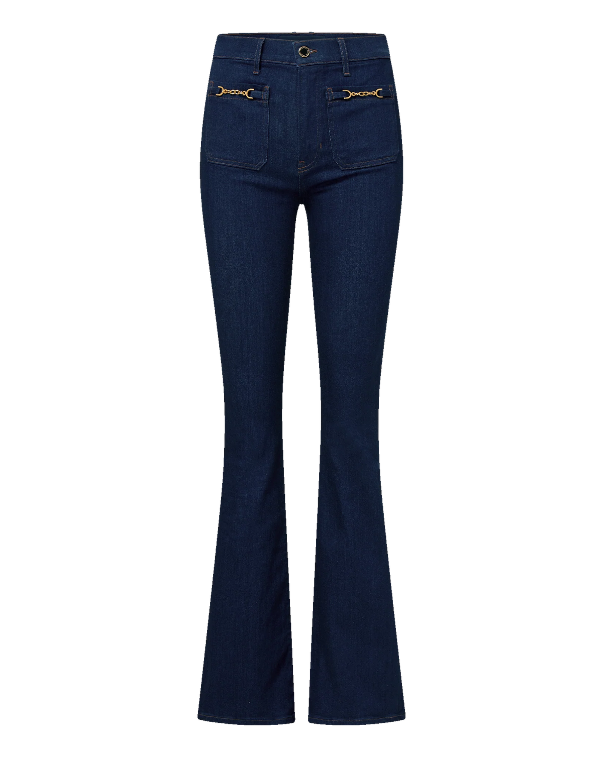 Beverly Chain-Pocket Skinny-Flare Jean