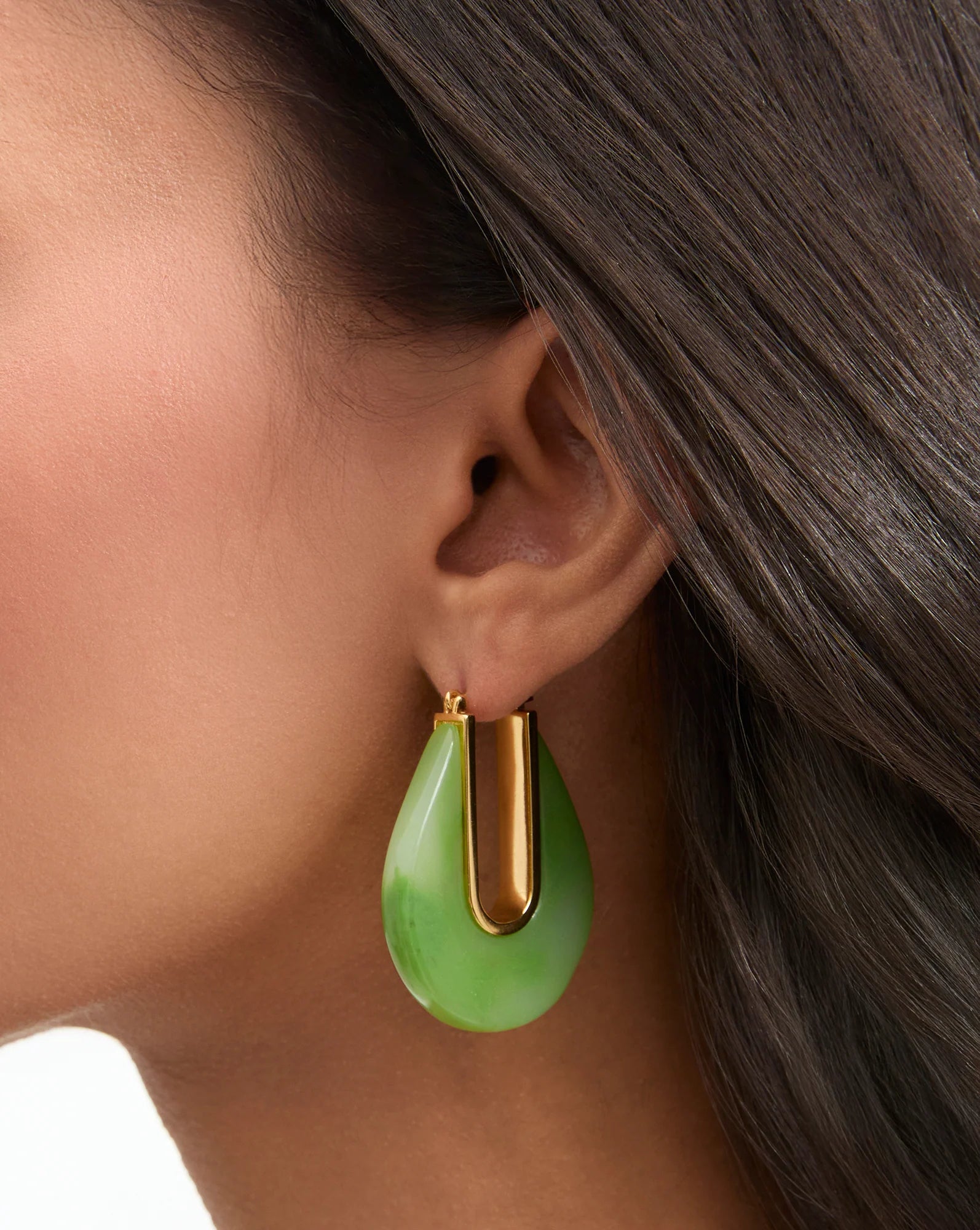Resin Drop Hoop Earrings
