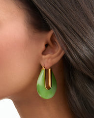 Resin Drop Hoop Earrings