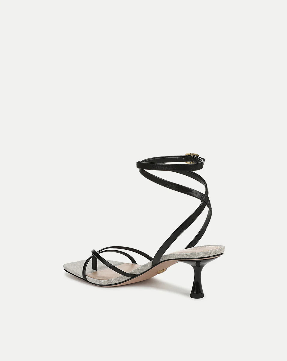 Caterina Leather Ankle-Wrap Sandal