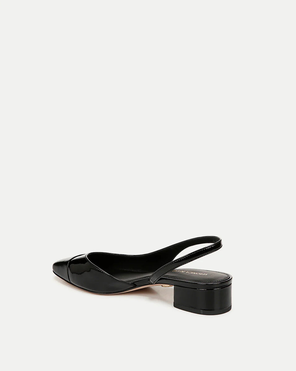 Cecile Leather Cap-Toe Slingback